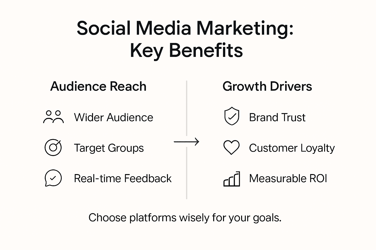 Infographic showing social media marketing benefits