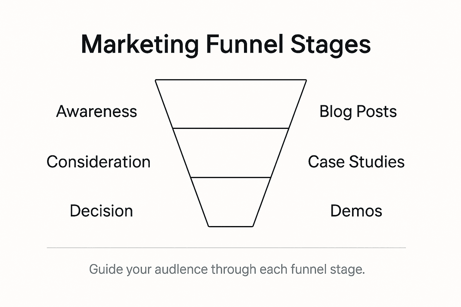 Infographic showing marketing funnel stages overview