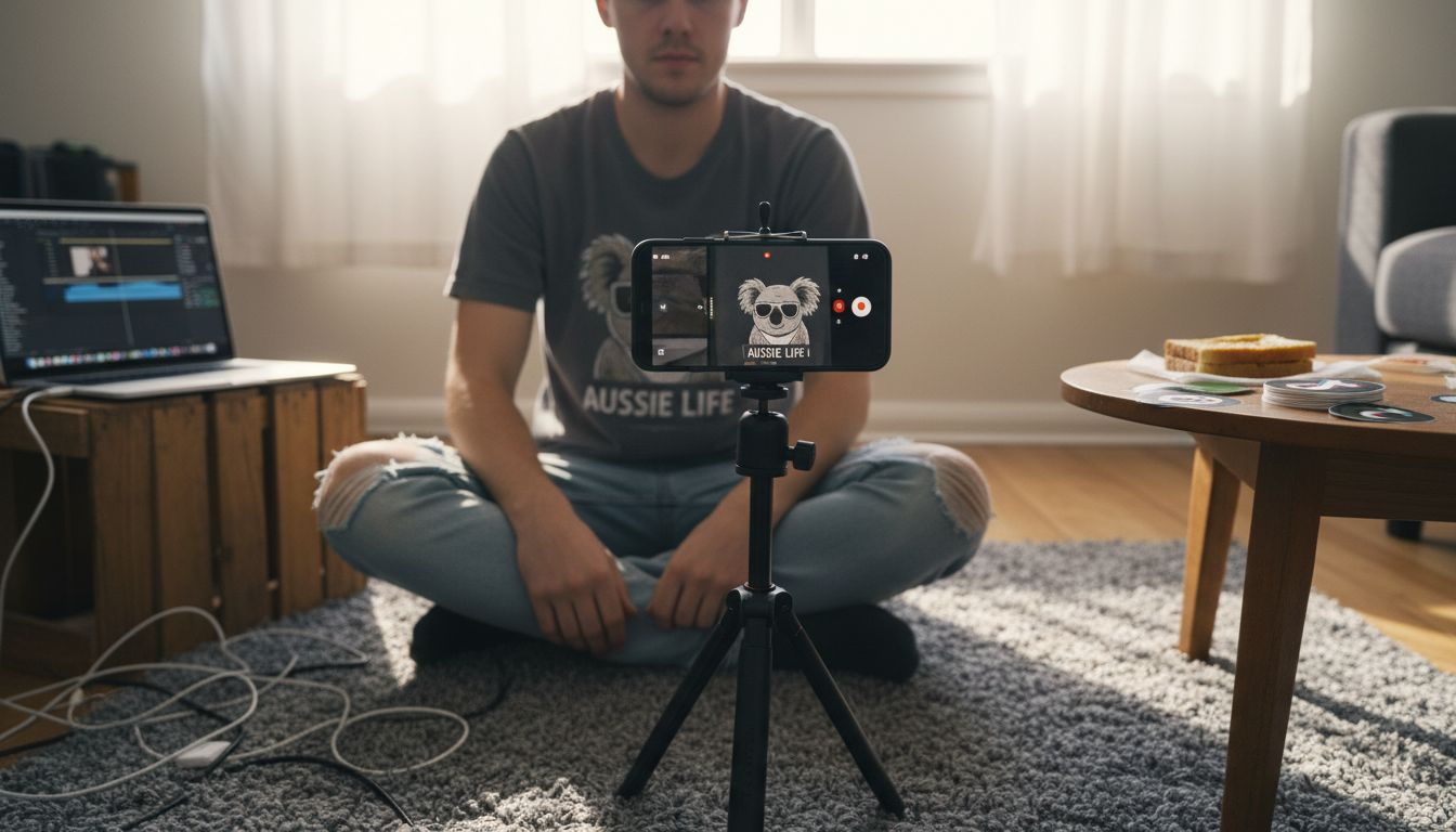 Creator films lifestyle video for social media