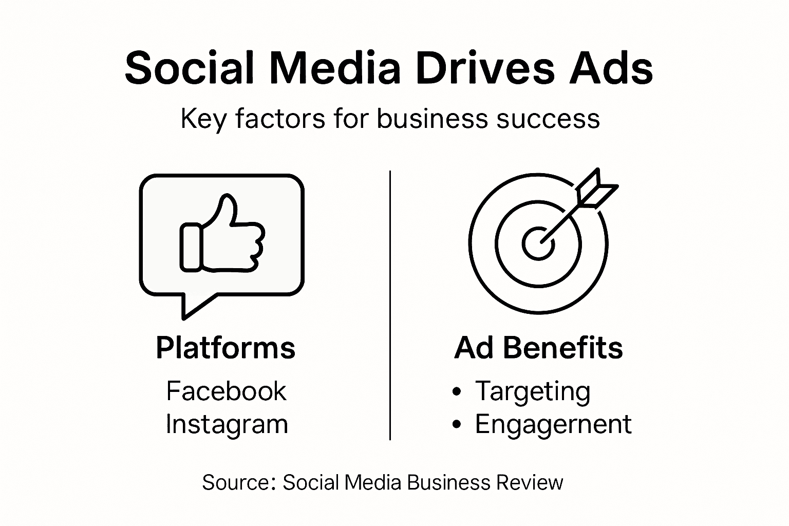 Infographic illustrating social media advertising benefits
