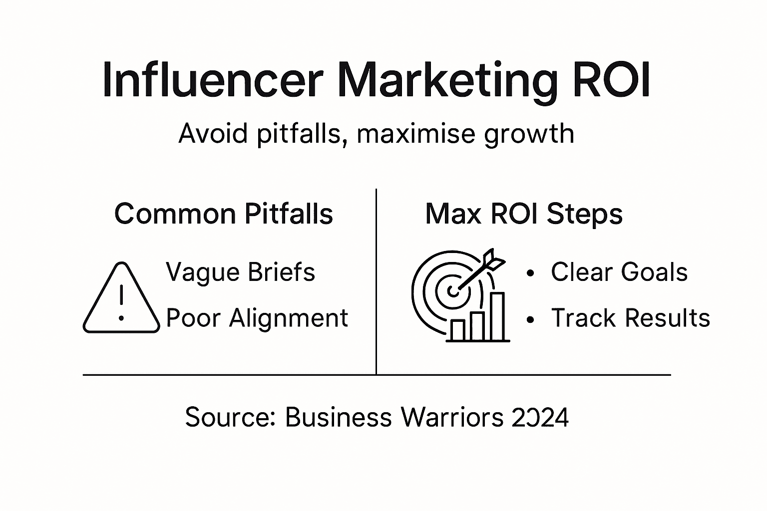 Infographic on influencer marketing pitfalls and ROI