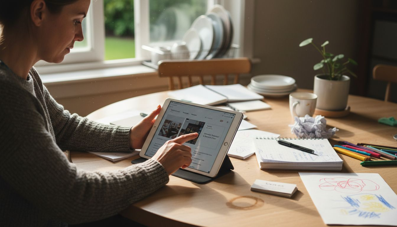 Business owner creating carousel social post