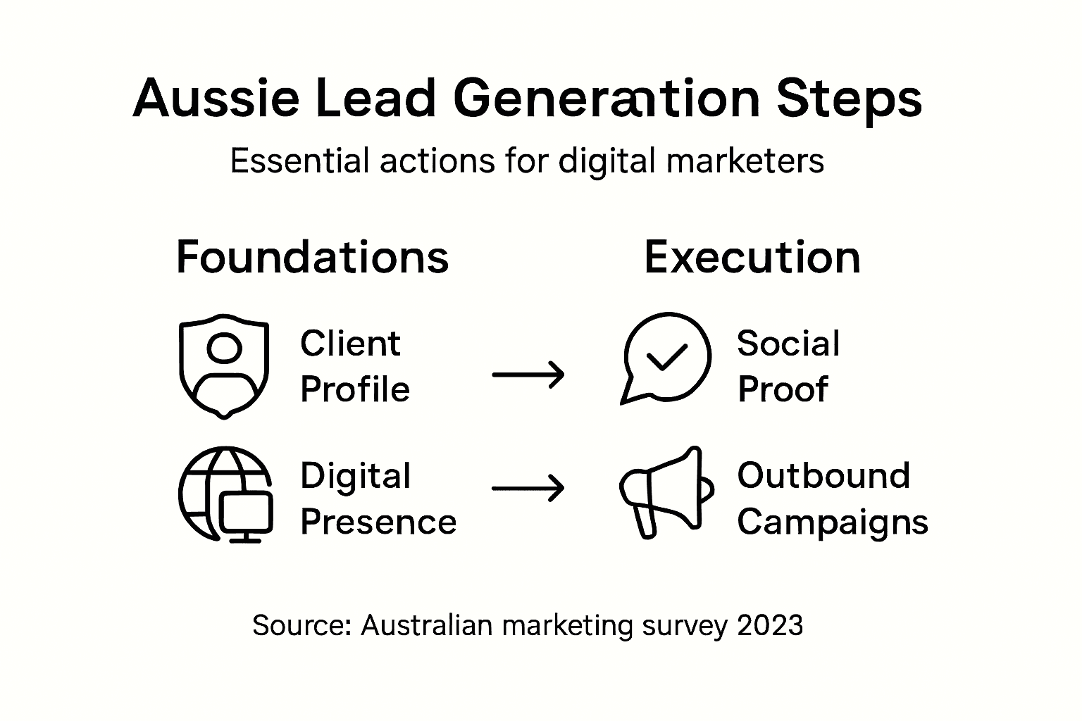 Infographic with digital marketing lead steps