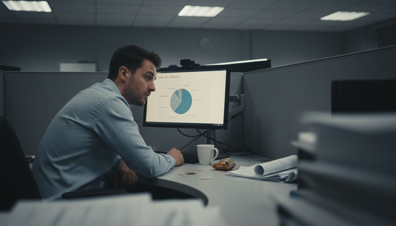 Marketer reviewing online ad targeting data