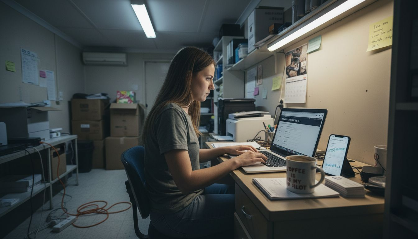 Business owner setting up digital campaign