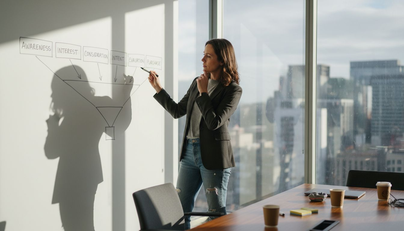 Strategist mapping customer journey stages