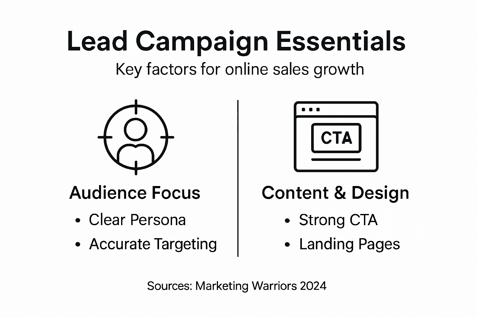 Infographic with key lead campaign success steps
