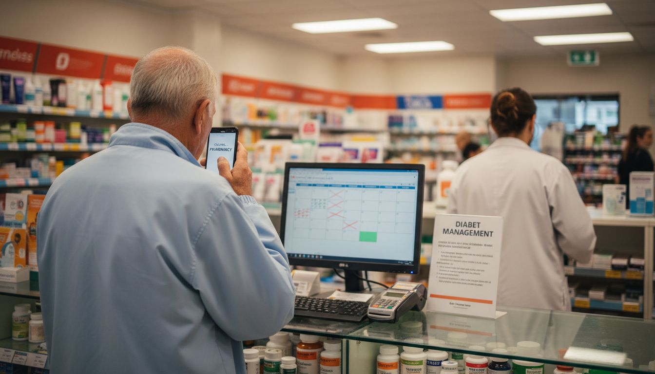 Customer inquiring about pharmacy services