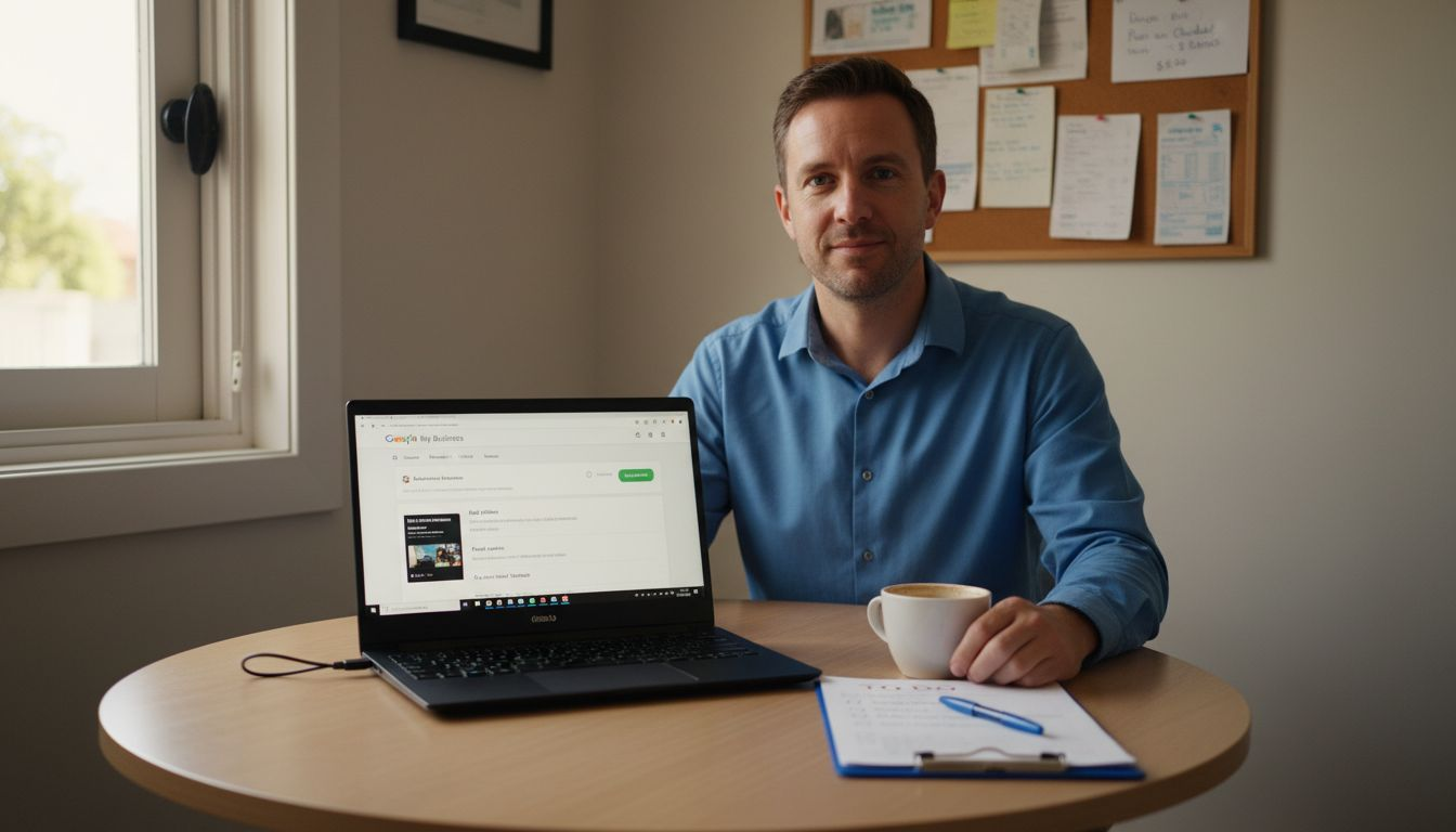 Pharmacy manager updating Google profile