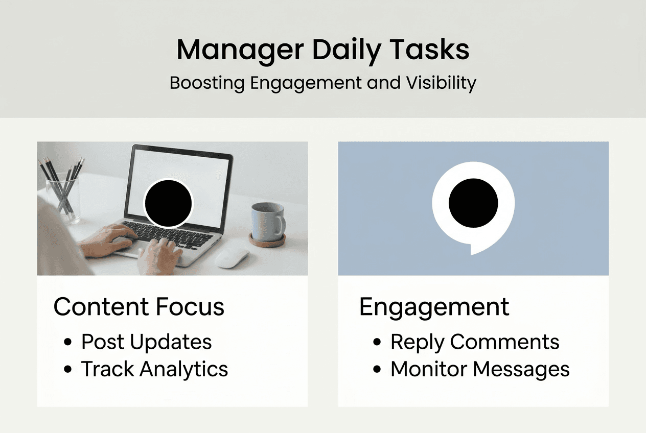 Infographic of daily social media manager tasks