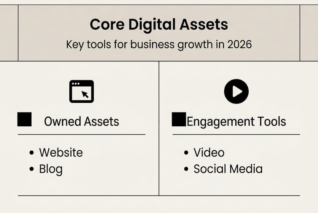 Infographic of core digital presence assets