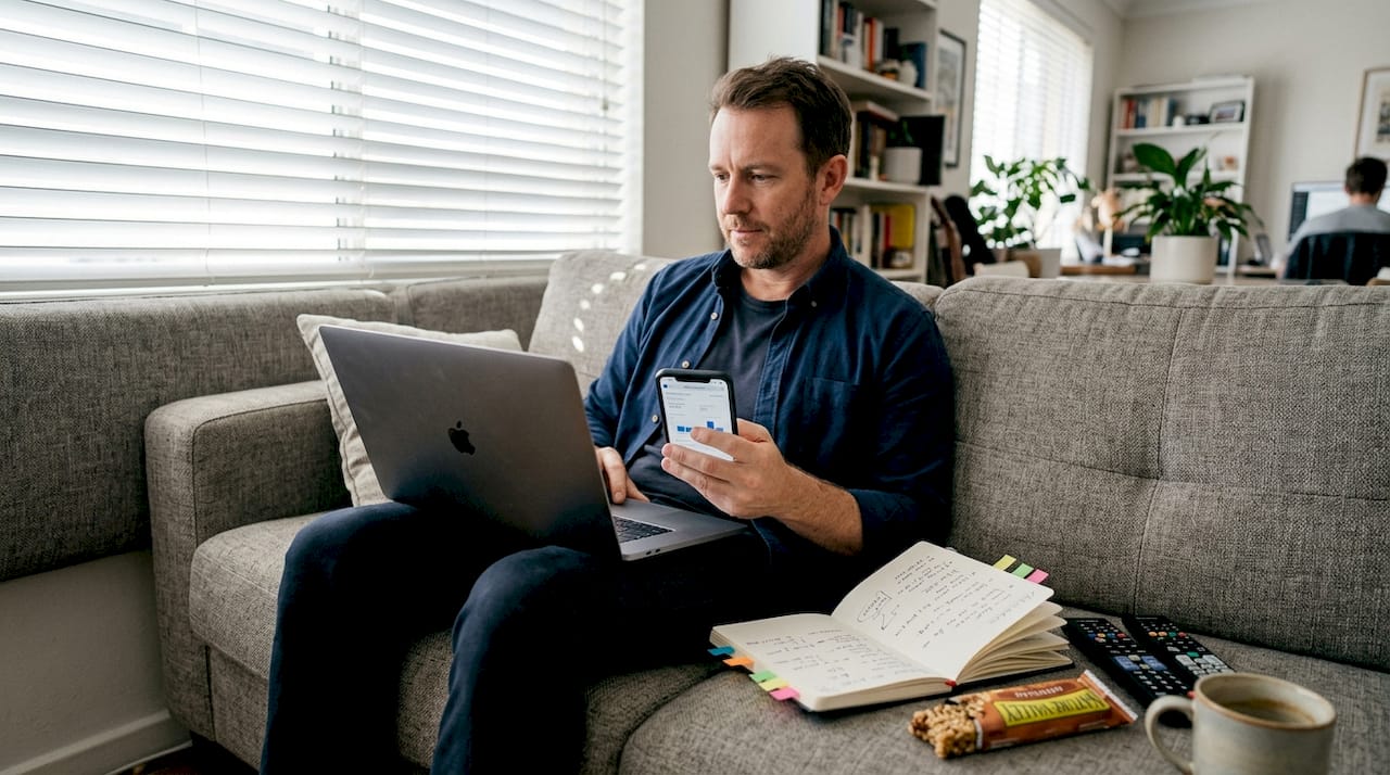 Marketer reviews different channels on devices