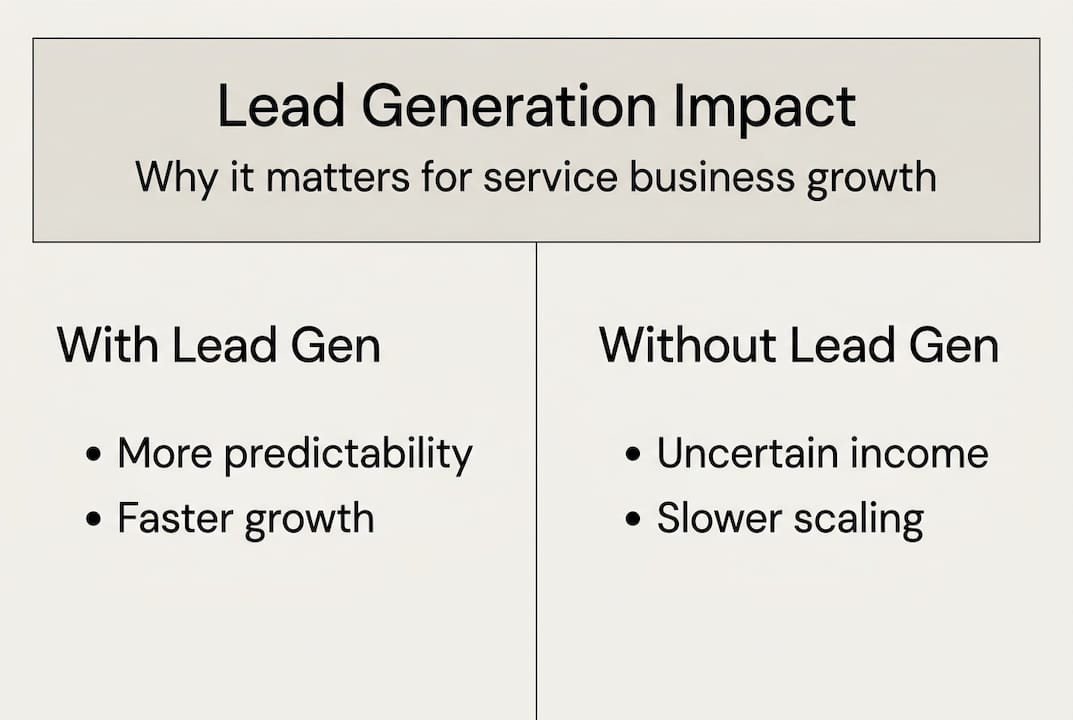Infographic contrasting lead generation benefits