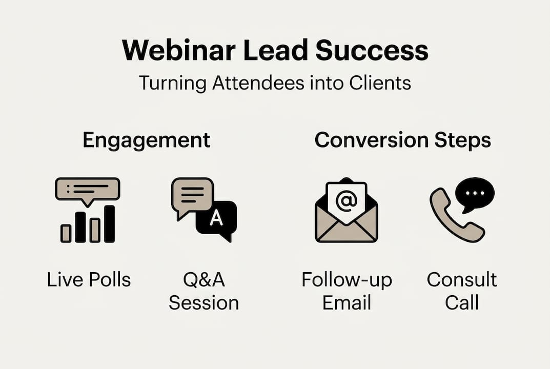 Infographic of webinar lead funnel steps