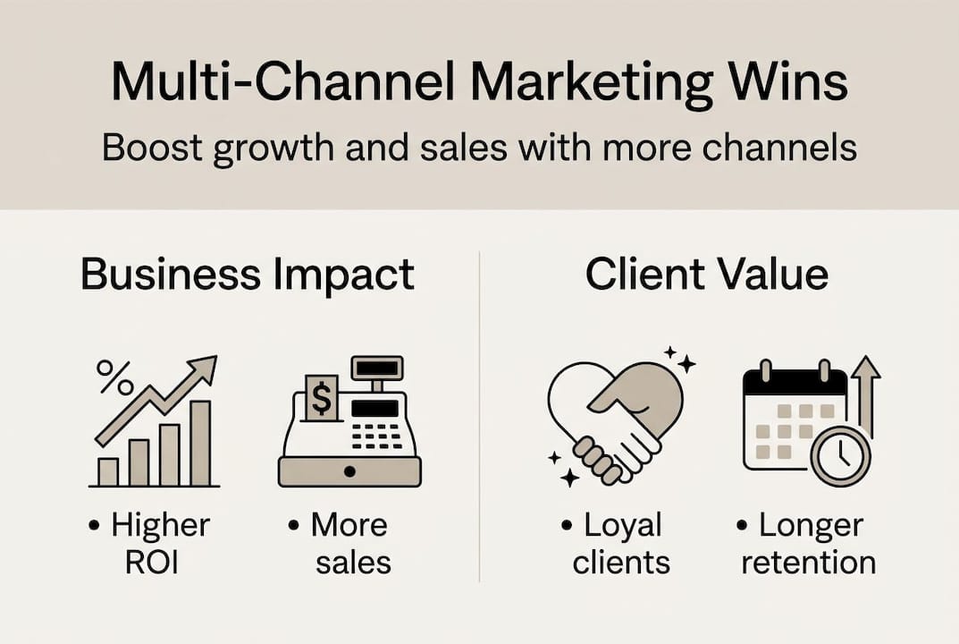 Infographic showing key multi-channel marketing benefits