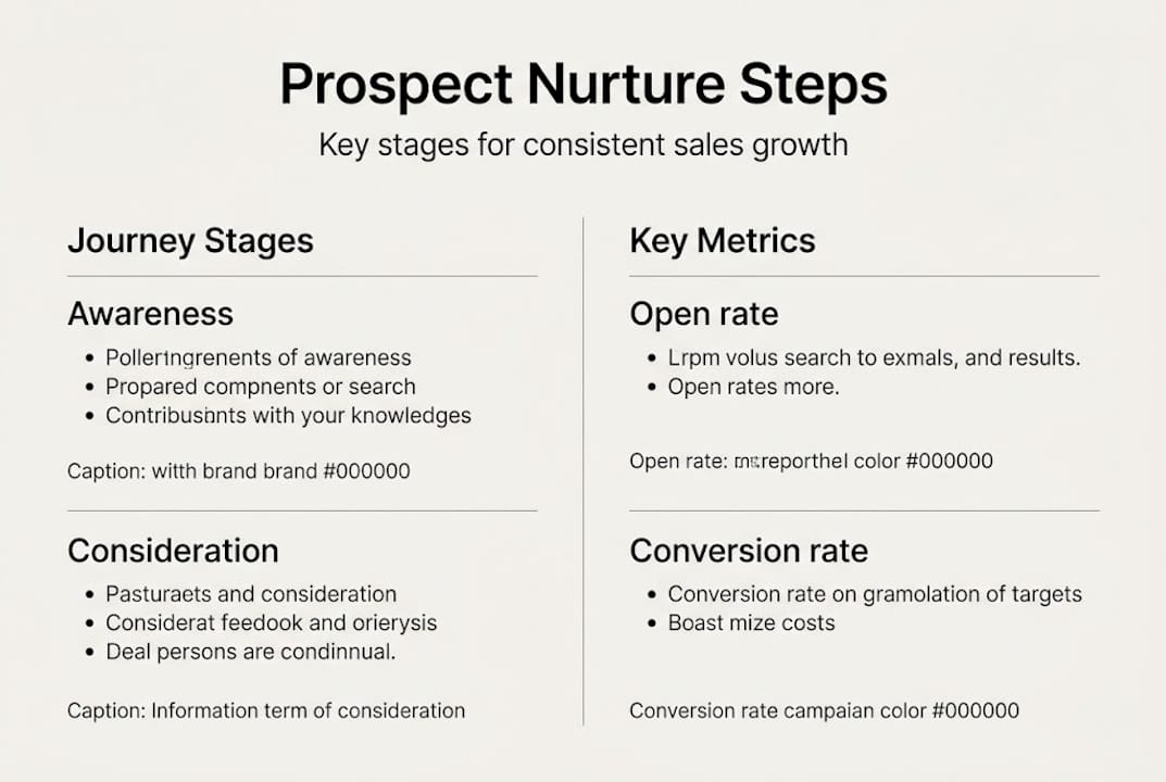 Infographic outlining nurture stages and metrics