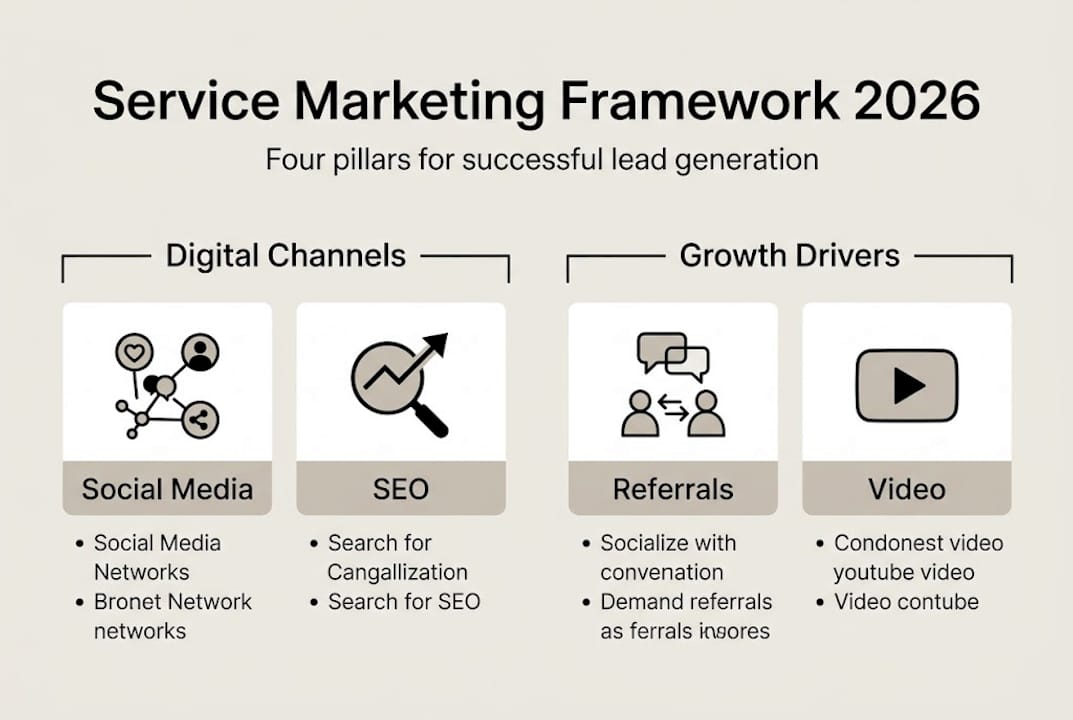 Infographic outlining service marketing strategy