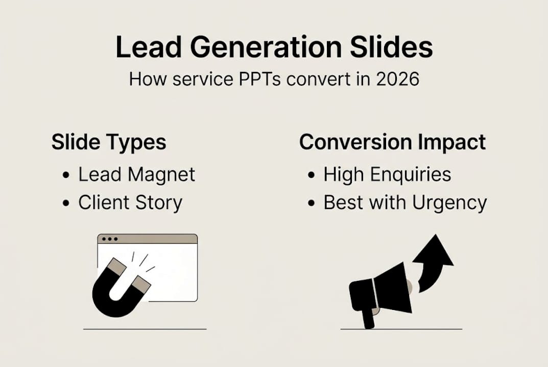 Infographic on lead generation slide types and impact