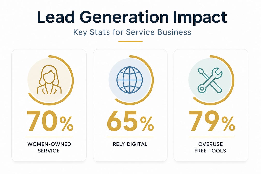 Infographic with lead generation stats for service businesses