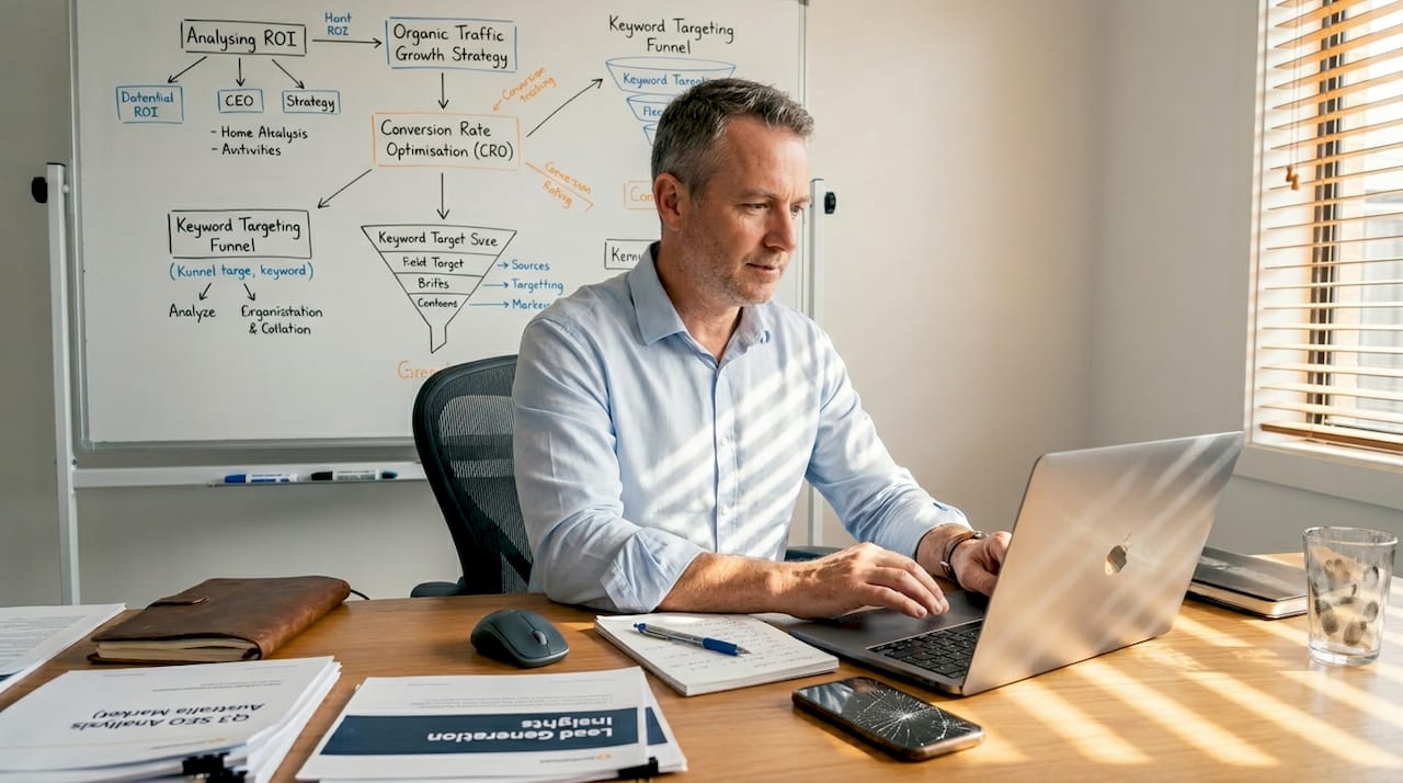 Business owner preparing remarketing follow-up email