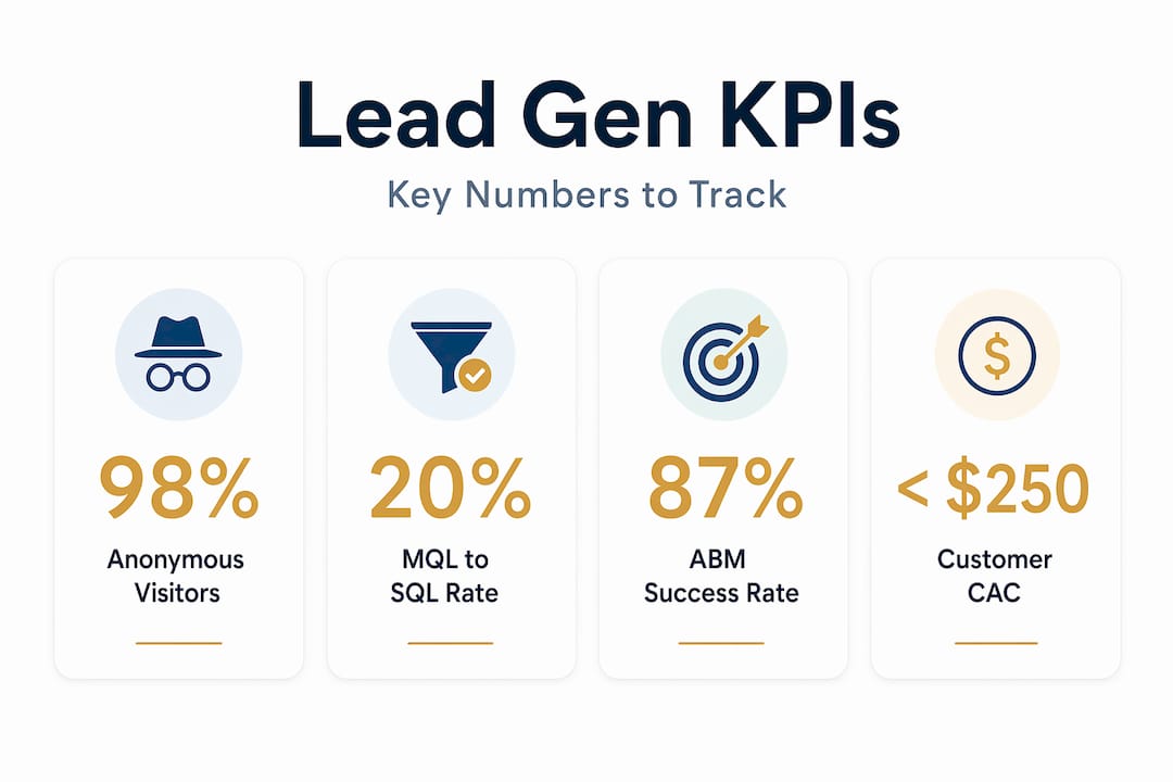 Infographic with lead generation KPI statistics
