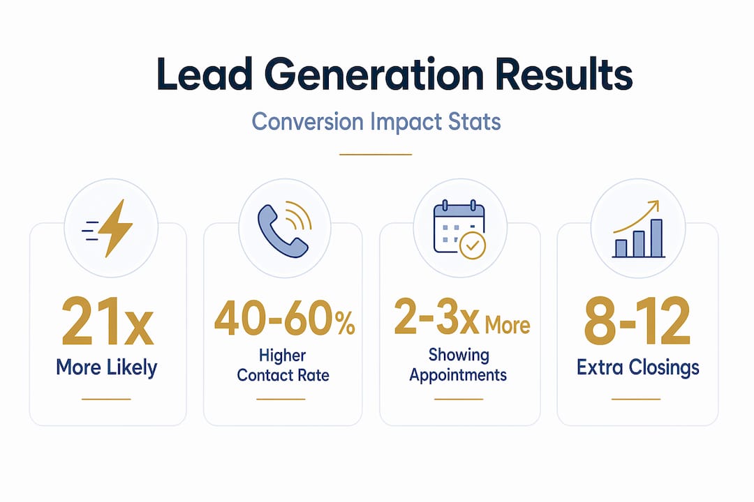 Infographic showing real estate lead conversion statistics