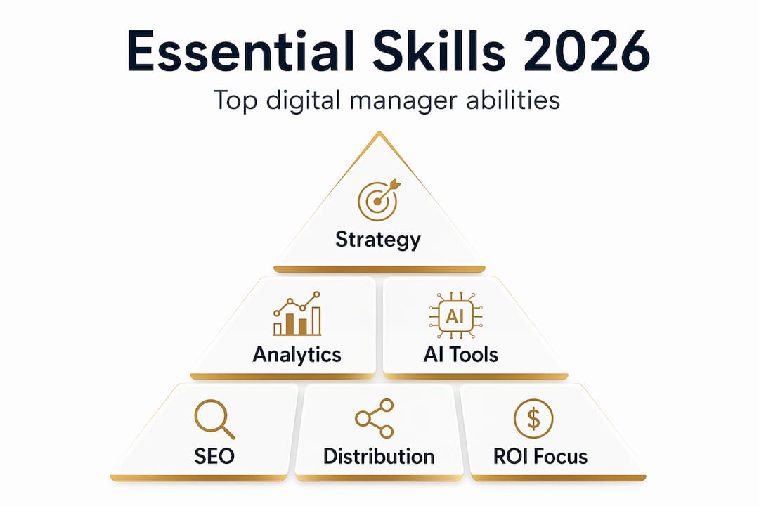 Infographic ranking content manager skills for 2026