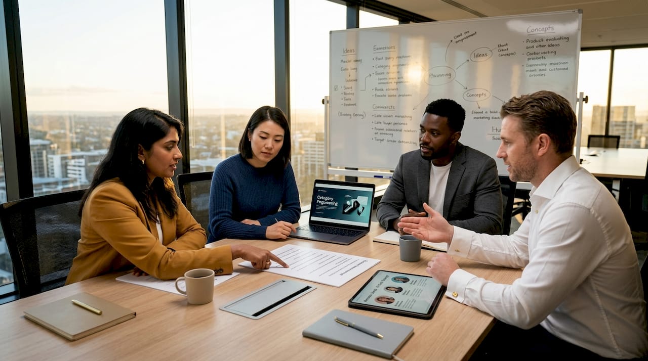 Marketing team discussing vertical messaging
