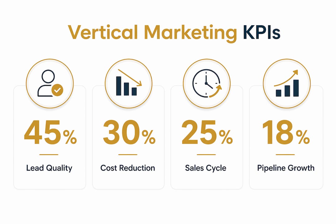 Infographic displaying key vertical marketing KPIs