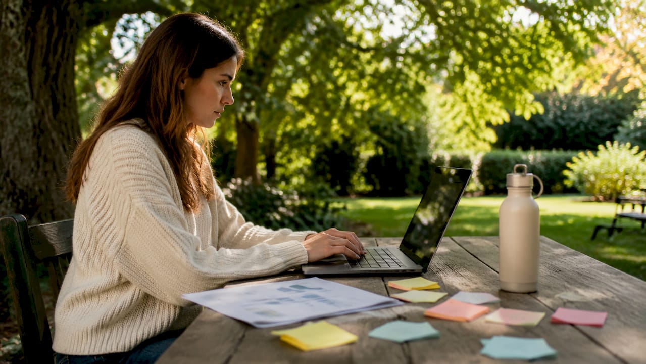 Entrepreneur working on A/B testing reports