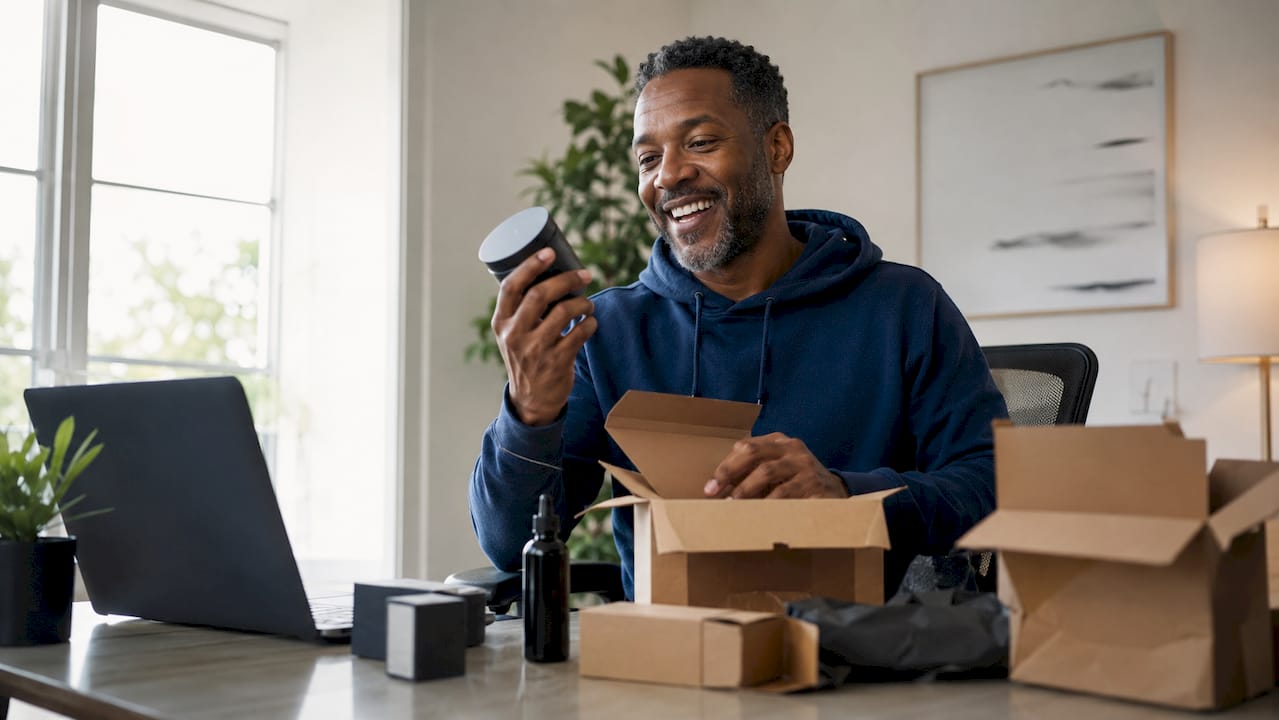 Micro influencer unboxing gifted products