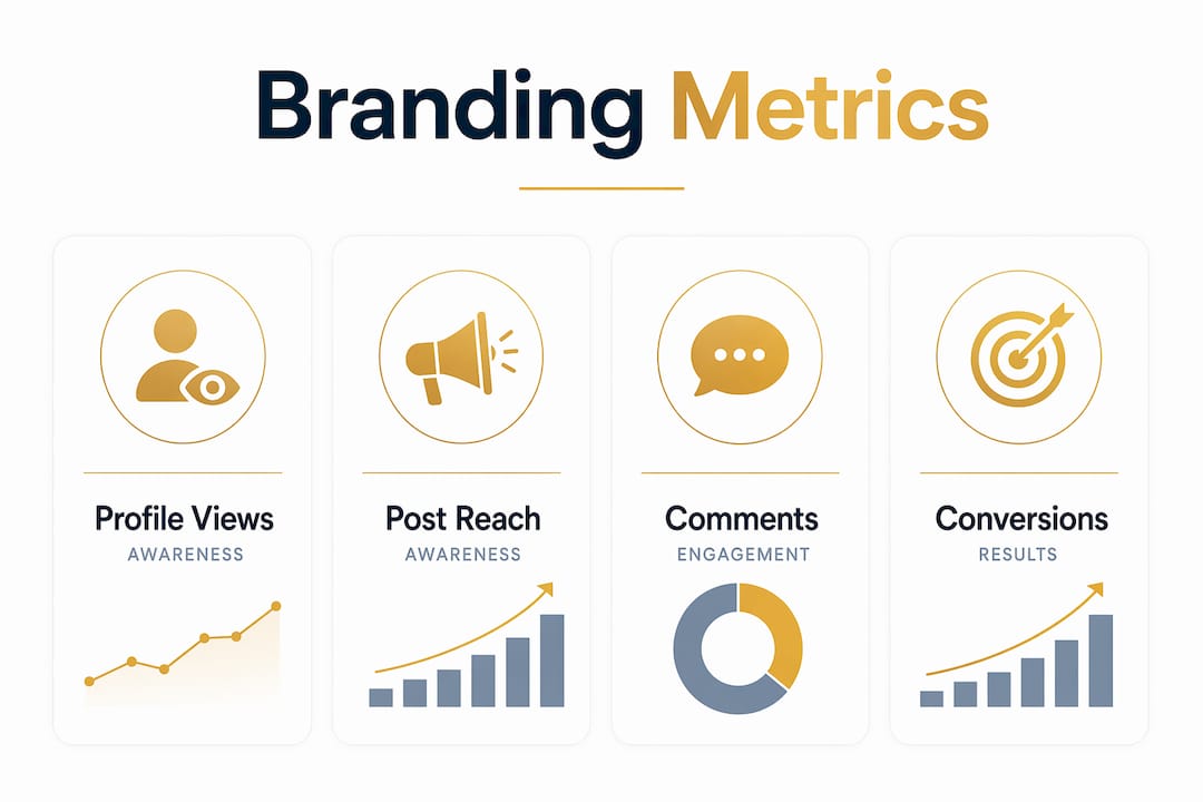 Infographic showing key personal branding metrics