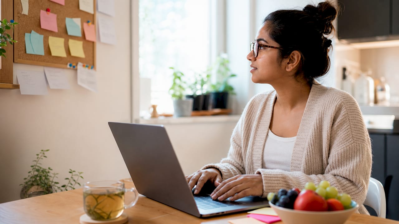 Woman crafting personalised marketing email