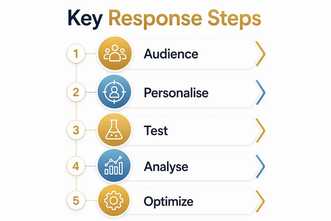 Infographic showing key steps in response marketing