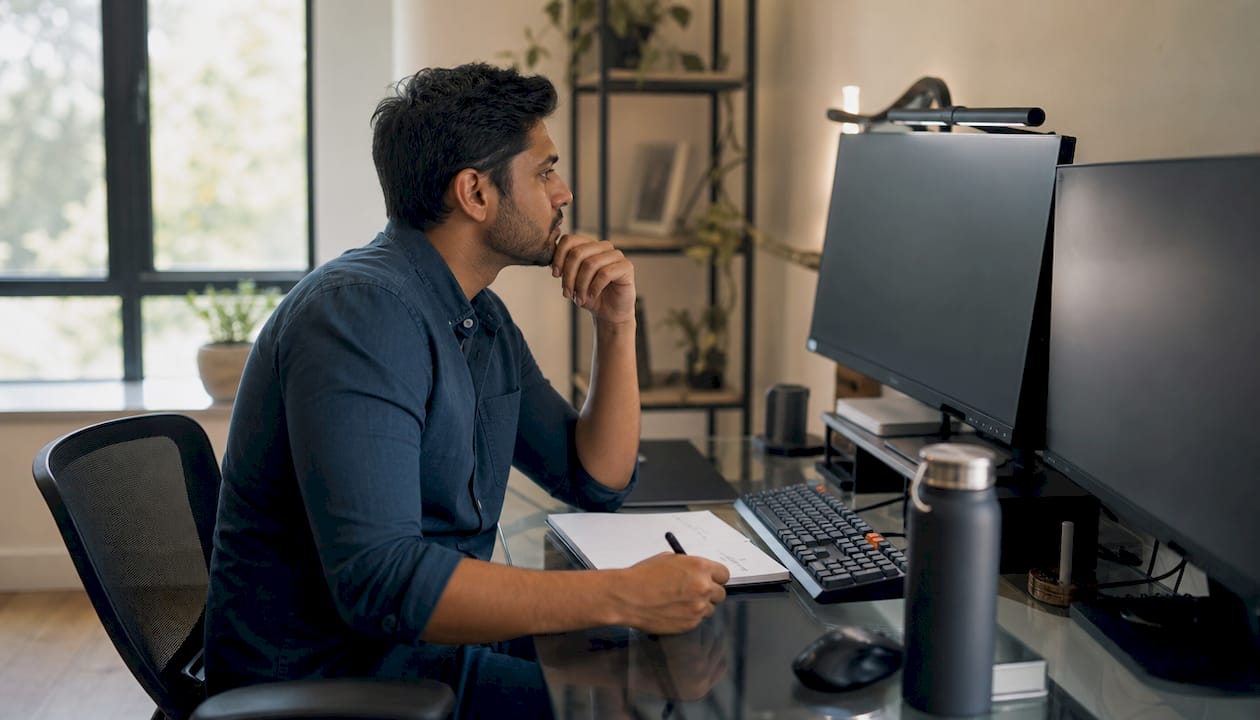 Marketing analyst working with AI tools