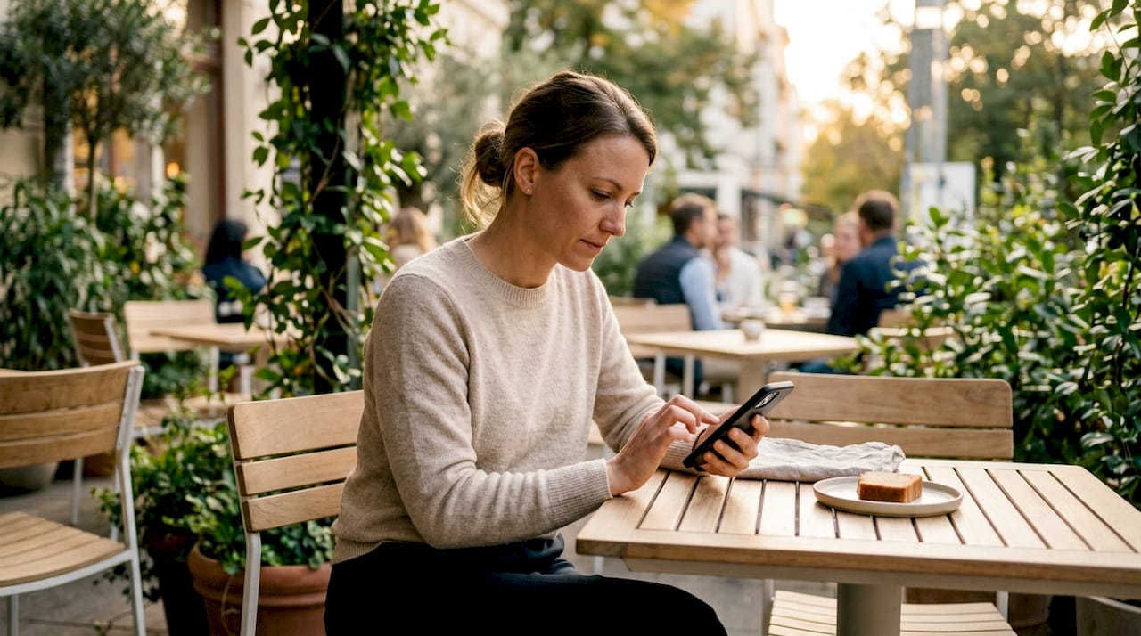 Hands editing Instagram profile on smartphone