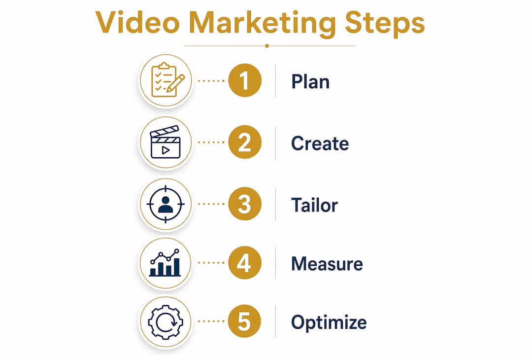 Infographic showing video marketing process steps