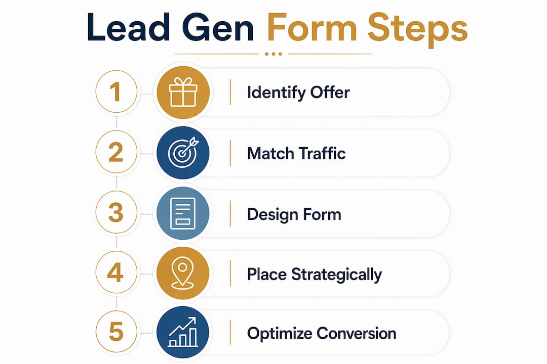Infographic illustrating lead generation form best practice steps
