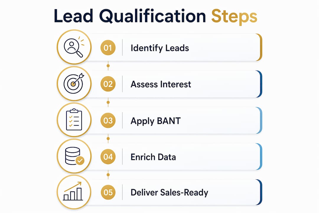Infographic showing lead qualification steps