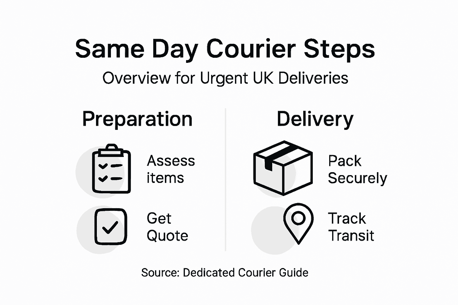 Infographic showing same day courier process