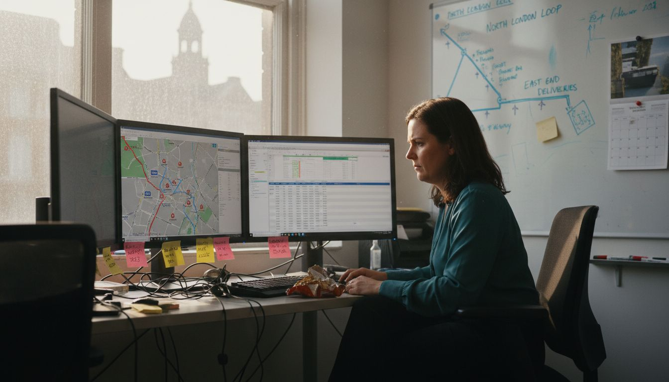 Dispatcher overseeing real-time courier tracking