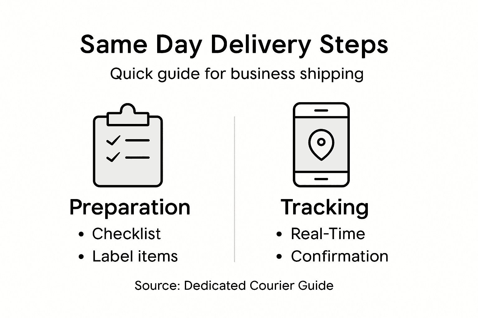 Infographic showing delivery steps for businesses