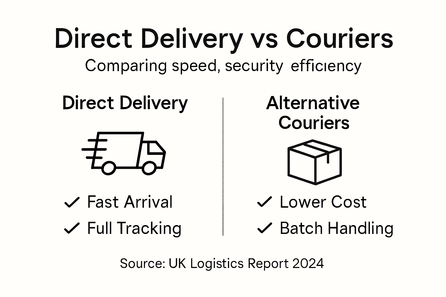 Infographic compares direct delivery and couriers