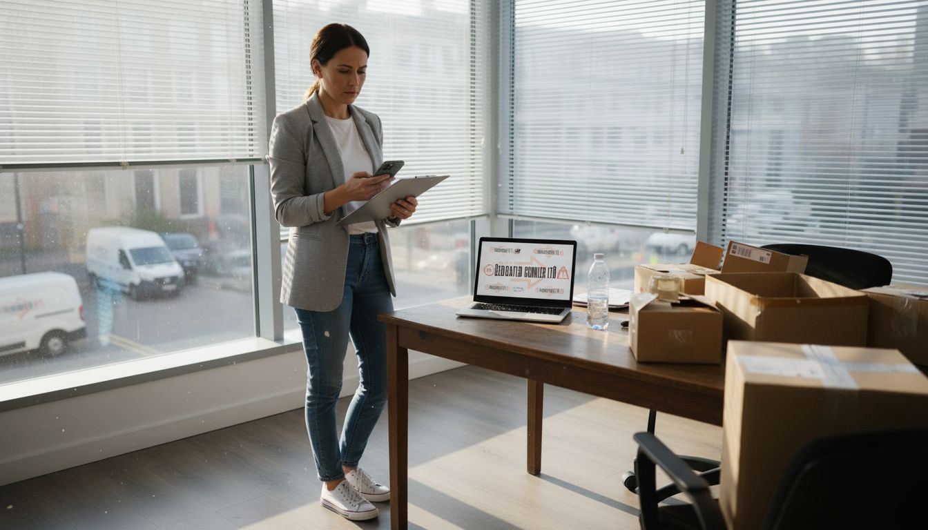 Delivery manager assessing urgent courier service