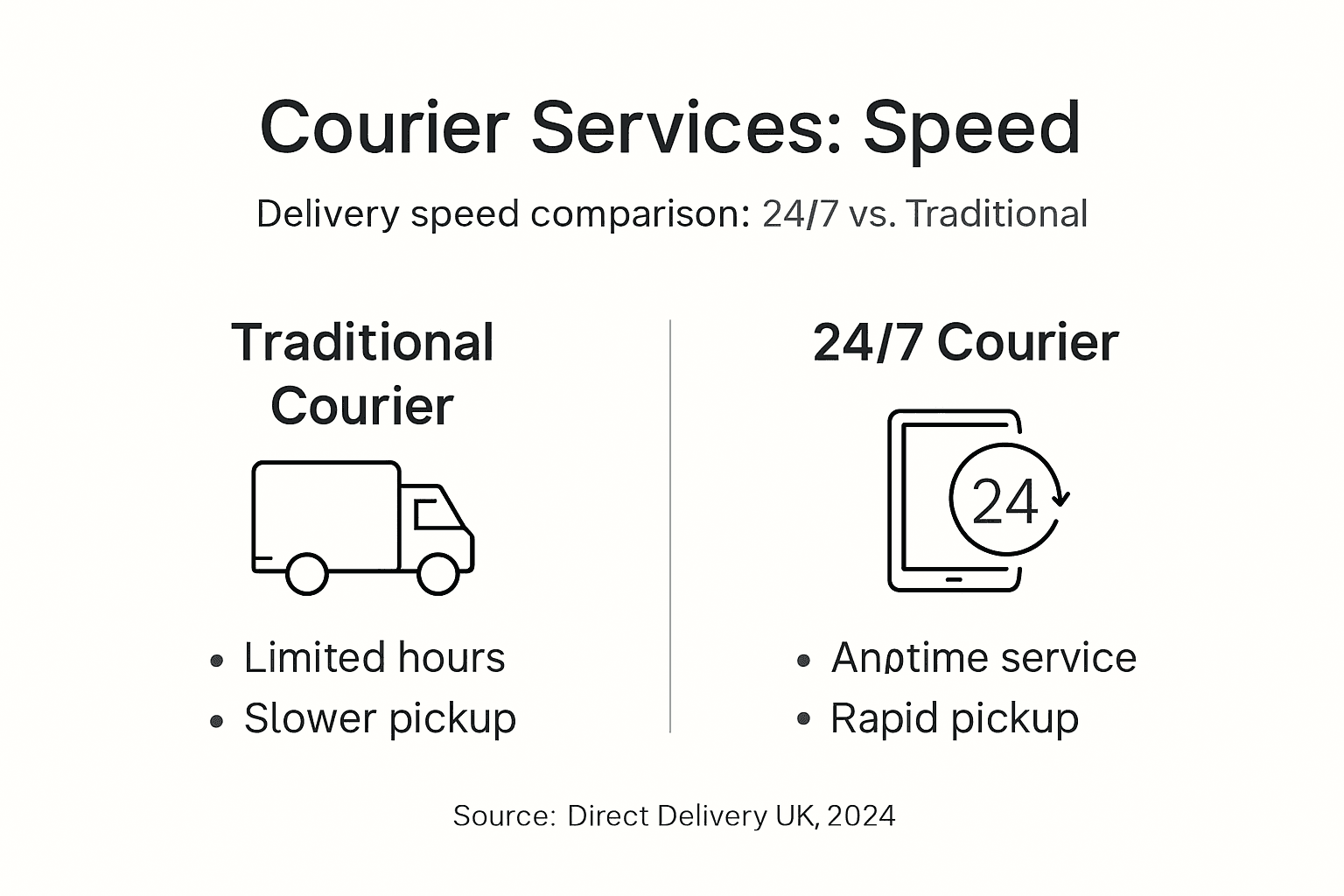Infographic comparing courier delivery speeds