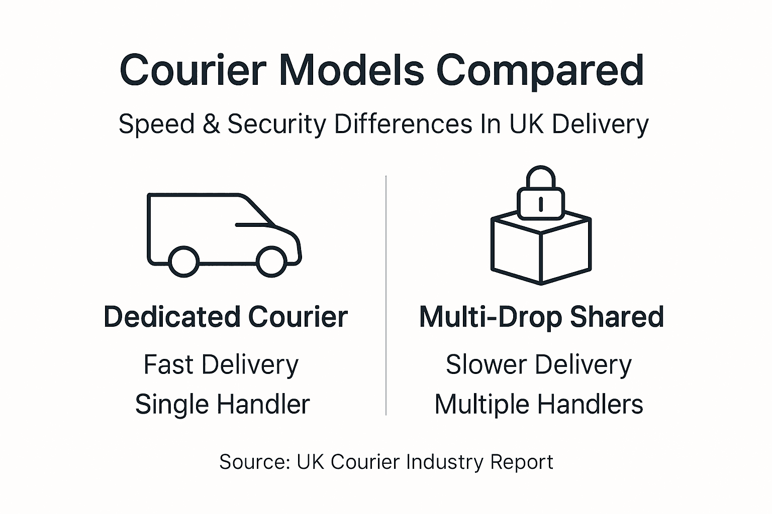 Infographic comparing dedicated and multi-drop couriers
