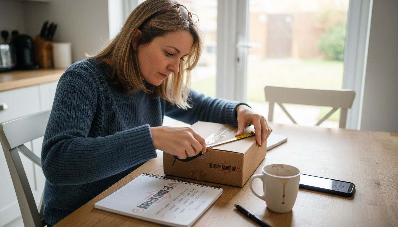 Preparing parcel for dedicated courier booking