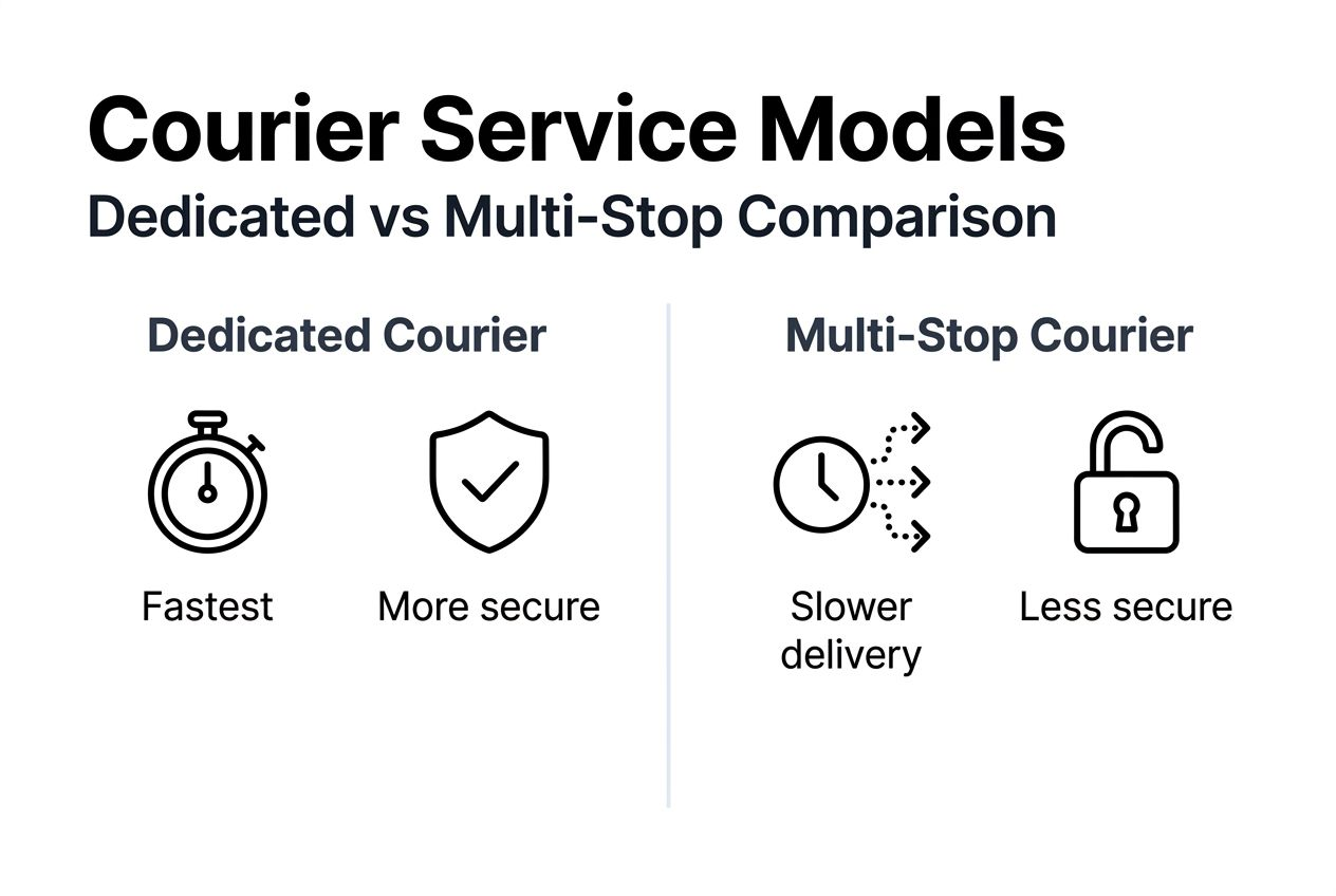 Infographic comparing two courier service models