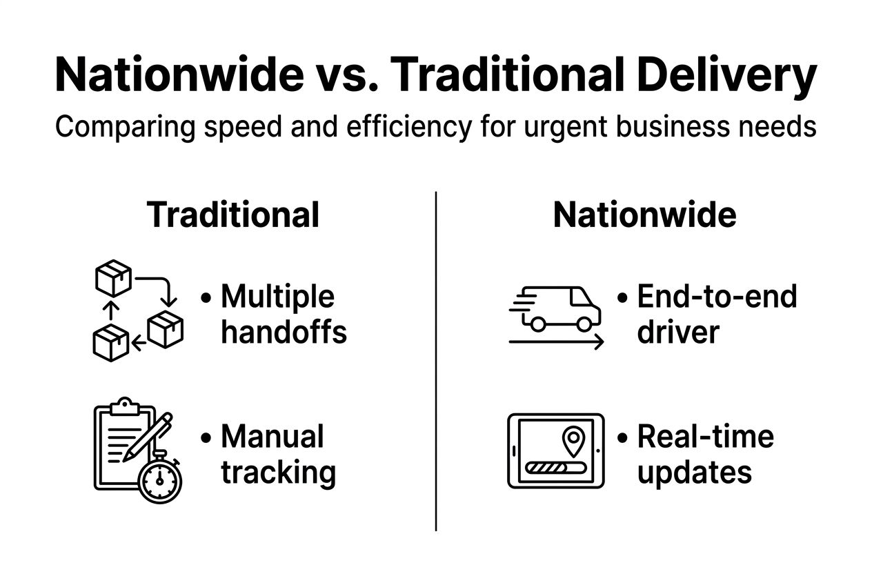Infographic comparing delivery solutions benefits