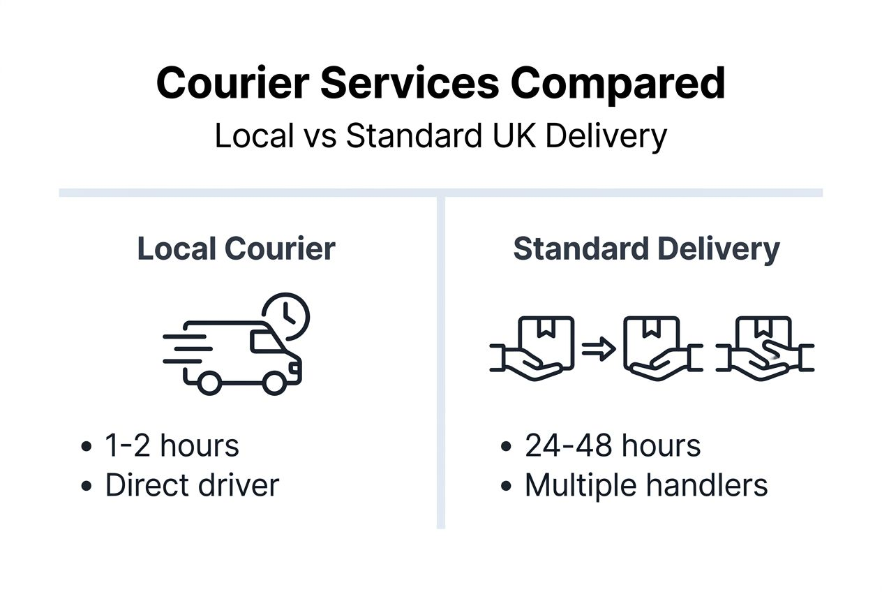 Infographic comparing local and standard courier